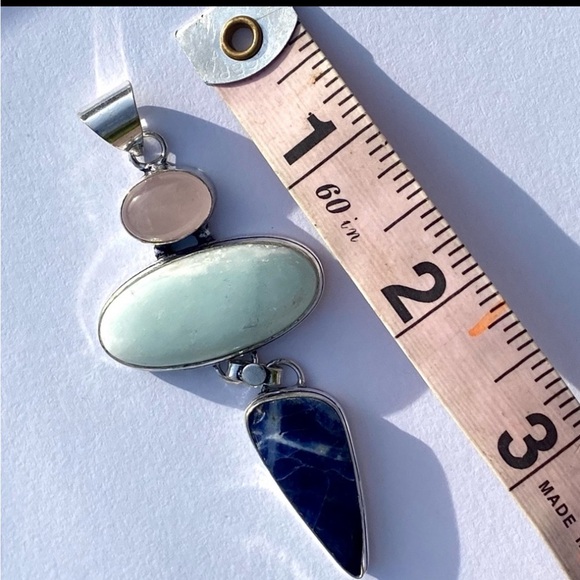 Hemimorphite, Rose Quartz & Sodalite Necklace